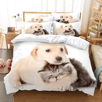 Švelnus kačių ir šunų lova padengti 3D skaitmeninis spausdinimas patalynė mados dizaino šalikas padengti patalynės komplektas lova rinkinys