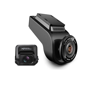 4K IMX323 Jutiklis Ultra HD 2160P 60fps Automobilių Dvigubo Objektyvo DVR Brūkšnys Kamera su GPS ADAS 1080P Naktinio Matymo Galinio vaizdo Kamera