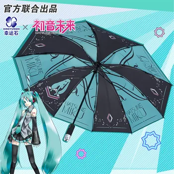 Anime Vocaloid Miku Automatinė Sulankstomas Skėtis Saulėtas Lietus Anti UV Skėtis Animacinių filmų Multi-funkcija Ilga Rankena Cosplay Rekvizitai