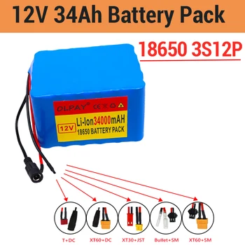 Batterie Ličio 3S12P 12V 34Ah 11.1 V 12,6 V, supilkite onduleur, lampe solaire as xénon, réverbère, voiture de tourisme, ir Tt