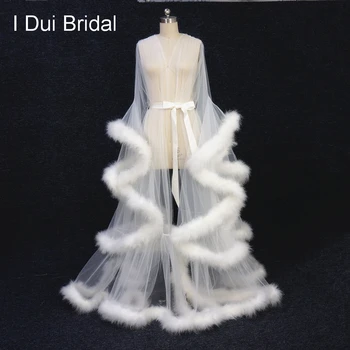 Dramblio Kaulo Plunksnų Nuotakos Apdaras Tiulio Iliuzija Ilgai Vestuvių Šalikas Naujas Užsakymą Parodijos Suknelė