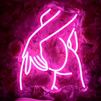 Sexy Moteris, Neoninis Ženklas Sėdi Nuogas Šviesos diodų (LED) Skaidrius Vestuves Baras Kambarys Estetinės Miegamojo Sienų Apdaila