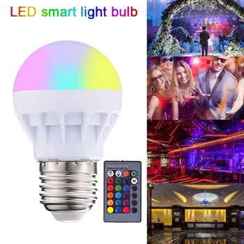 LED Žibintai Blub RGBW Spalvinga Lempos Blub 20 Spalva Keičiasi RGB LED Lemputė su Nuotolinio Valdymo Grupė Pokylių Dekoratyvinis Apšvietimas