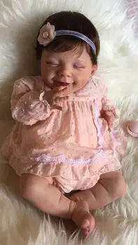 52Cm Reborn Baby Doll Populiarus Miega balandžio Šypsena, Kūdikio Rankų Aukštos Kokybės Lėlės Nekilnojamojo Minkštos Kūdikio Kolekcines Dovana