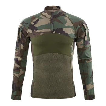 Lauko Armijos CP Kamufliažas Karinis Taktinis marškinėliai vyriški Medvilniniai Elastinga Airsoft Kempingas Medžioklės Kostiumas ACS II Tipo