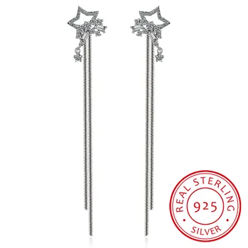 925 antspaudas sidabro spalvos su prabanga cirkonio žvaigždučių taurės auskarai moterims