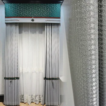 Europos lengvosios prabanga šiuolaikinio gyvenimo kambario, miegamasis didelio tikslumo tekstūros ant grindų, užuolaidų audinys žalia pilka gatavo produkto