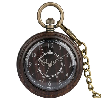 Retro Mediniai arabiškais Skaitmenimis Dial Aksesuaras Klasikinis Grubus Grandinės Pakabukas Laikrodis Šviesos Patarimų Pakabukas Žiūrėti Kvarcinis laikrodis