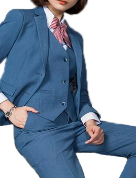 Moterų Kostiumas Daugiaspalvis 3 Gabalas Elegantiškas Verslo Office Lady Kostiumas Nustatyti Dirbti
