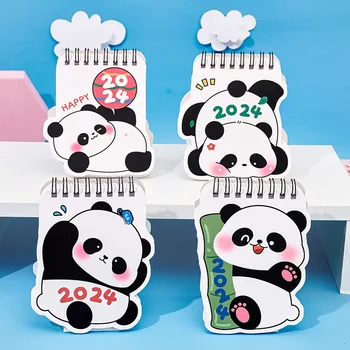 2024 Mini Mielas Panda Stalinis Kalendorius Maža Darbastalio Stalo Kalendorius Apdailos Namų Biuro Stalas Priedai Studentų Mokyklinės Prekės