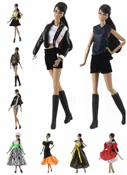 1:6 Mados Drabužių Rinkinys Barbie Doll Suknelė, Marškiniai, Paltai Sijonas Šortų Komplektus 1/6 BJD Lėlės Priedai 