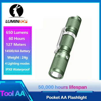 LED savigynos Žibintuvėlis Šviesos Galingas EDC Fotoblykstės Tiki Lempos Įrankis AA Žalia Lumintop Žibintuvėlis Lauko Žibintuvėlis su Difuzorius