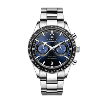 Naujas Mados Parnis 40mm Blue Dial Kvarco Chronograph vyriški Žiūrėti Nerūdijančio Plieno Vyrų Vandeniui Sporto Laikrodžiai reloj hombre 2023