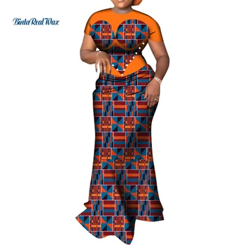 Elegantiškas Afrikos Suknelės Moterims Dashiki Motinos Šalis Suknelė Ilga Mantija Africaine Femme Afrikos Drabužiai Plius Dydis WY640