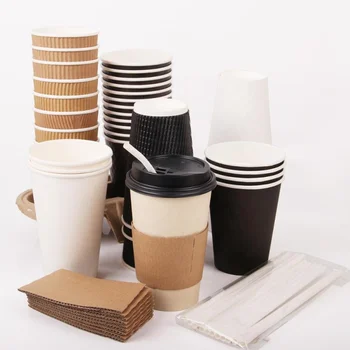 Karšto pardavimo vienkartiniai maisto kokybės popieriaus arbatos, kavos puodelio vasos de popieriaus takeaway konteineriai