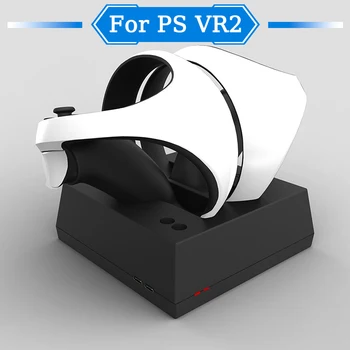 Dėl PS VR2 controler apmokestinimo bazę VR rankena, įkroviklis nešiojamų VR2 žaidimas priedai apmokestinimo bazę 2in1 VR multi-įkrovimo funkcija
