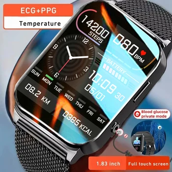 Neinvazinis Kraujo Gliukozės EKG+TR Smart Watch Vyrų 1.83
