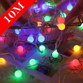 3M 6M 10M LED Pasakų String Star Rutuliai Snaigės Žibintai, Baterija, USB, 220V Valdomas Vestuvių Kalėdinė Girlianda Namo Kambaryje Apdaila