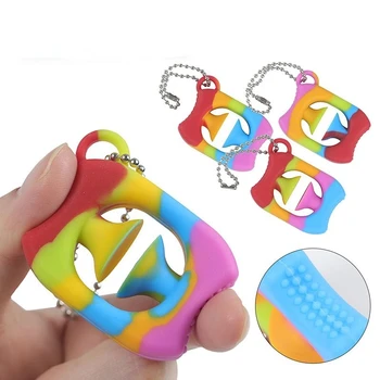 Mini Anti Stresas Pirštas, Ranka Rankena Streso Atsarginiais Fidget Žaislas Suaugusiųjų Vaikų Paprasta Dimple Stresas Žaislai Išskleidimo Pop Keychain