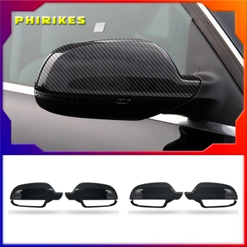 Ryškiai juodas, visiškai pakeisti su įrašų automobilio duris valdomi išoriniai veidrodėliai kepurės galinio vaizdo veidrodžio dangtelis Audi A4 A5 B8 A3 8P A6 C6 Q3
