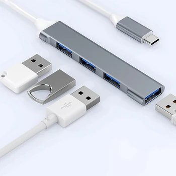 1pc USB 3.0 Tipas-C Hub Extender Nustatyti Splitter USB Didelės spartos Laptop Dock Hub Multi-funkcija 4 (1 PC Kompiuterių Priedai