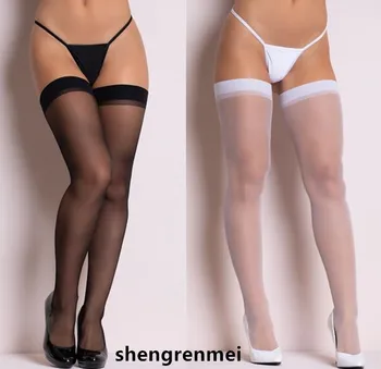 Shengrenmei 2019 Moterų Šonkaulio Viršuje Manžetai Sexy Kojinės Skaidrus Šilko Gyvulių Ponios Aukštakulniais Baltos Kojinės Raiška De Mujer