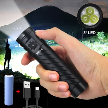 Nešiojamų Mini Led Žibintuvėlis USB Įkraunamas Žibintuvėlis 3 Režimu, Kempingas,Žvejyba,Žygiai EDC Fotoblykstės Kišenėje Avarinės Šviesos Žibintai