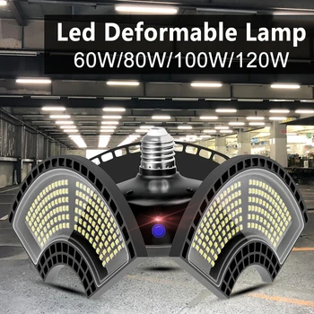 Pramonės LED Garažas Šviesos Deformuojamieji Lubų Lempa 220V Aukštos Bay Šviesos Sandėlyje LED Kukurūzų Lempa 60W 80W 120W 100W LED Apšvietimas